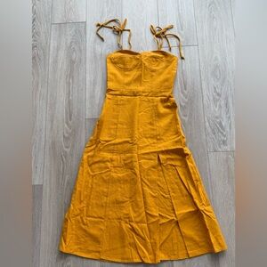 Mustard Yellow Tie-Strap Bustier Top